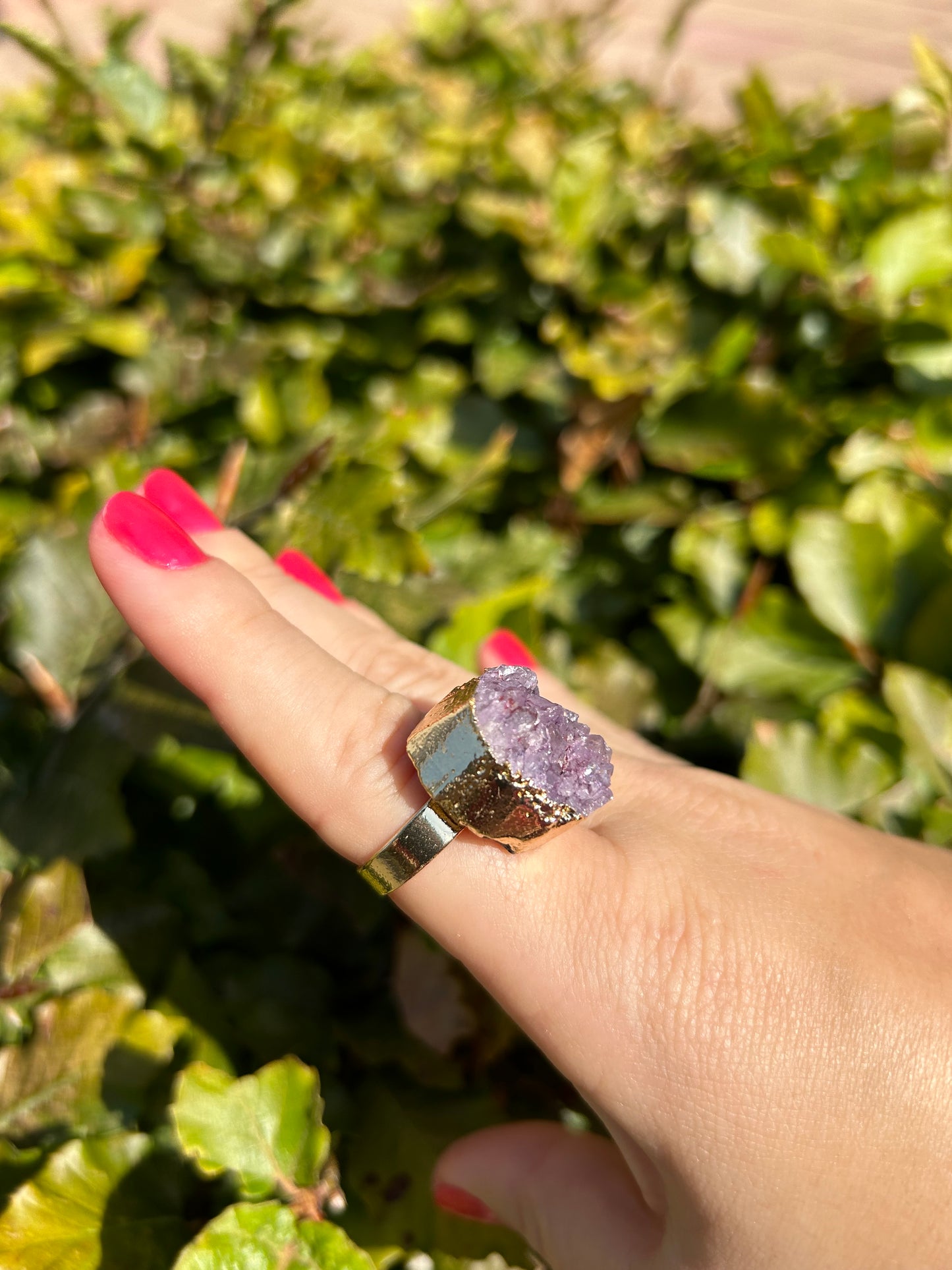 Druse Amethyst ring