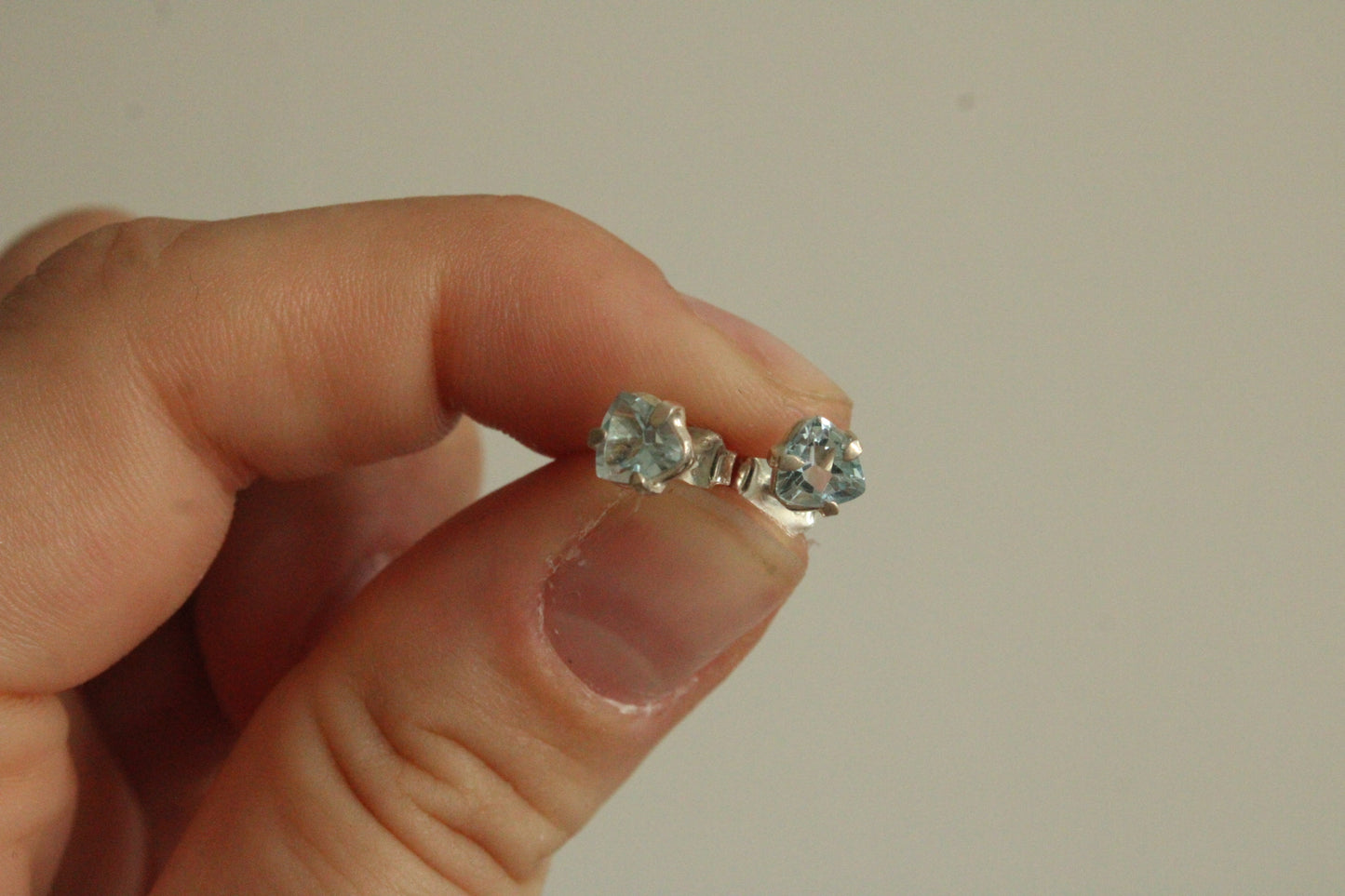 Aquamarine triangle stud earring