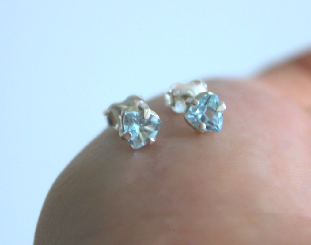 Aquamarine triangle stud earring