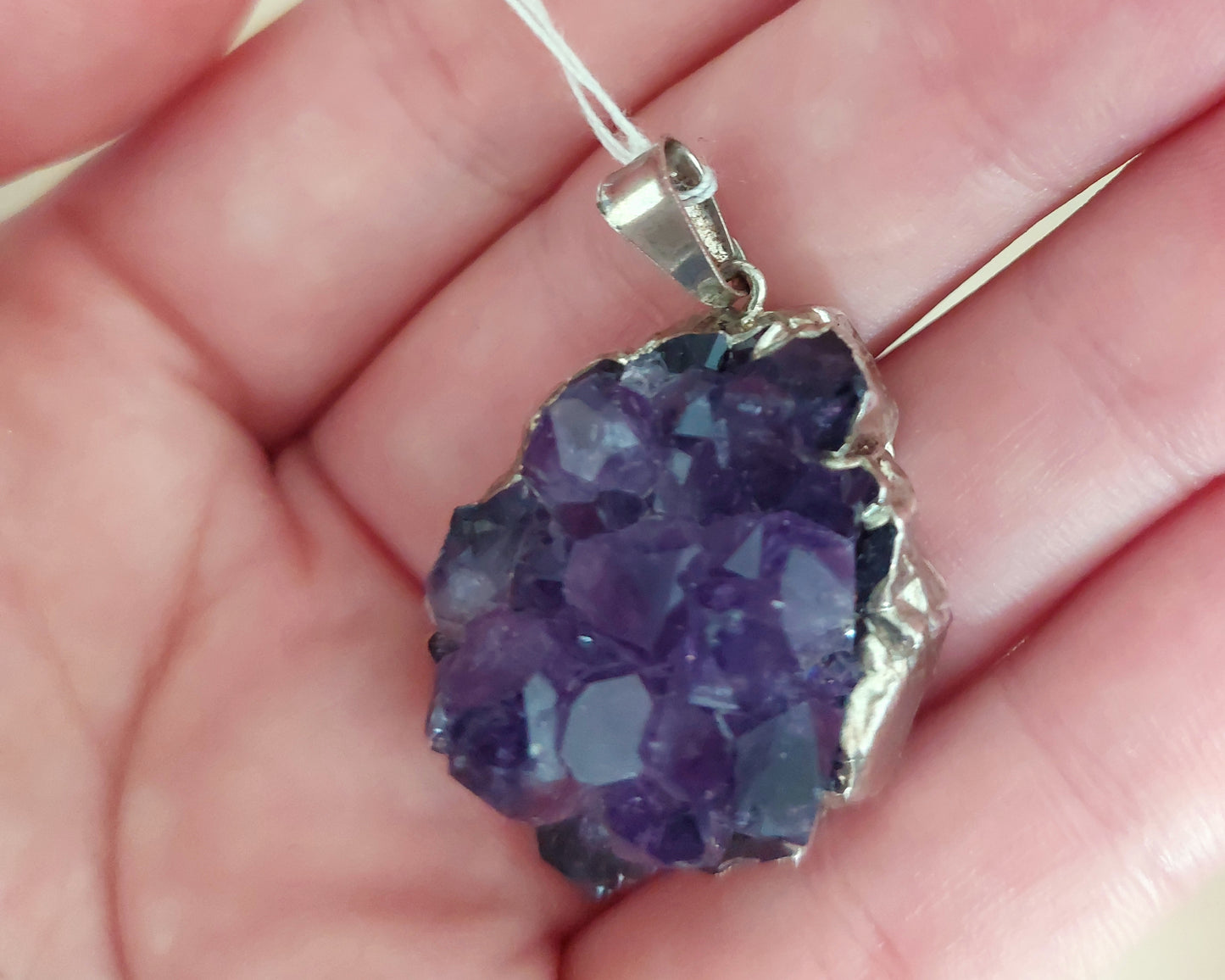 Geode amethyst pendant