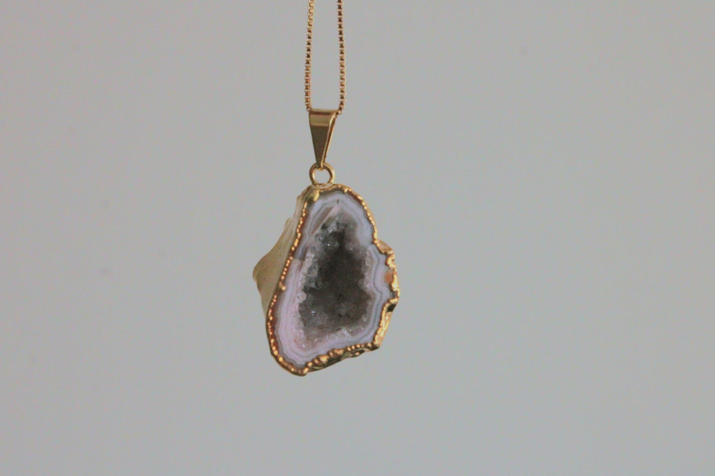 Geode pendant gold plated