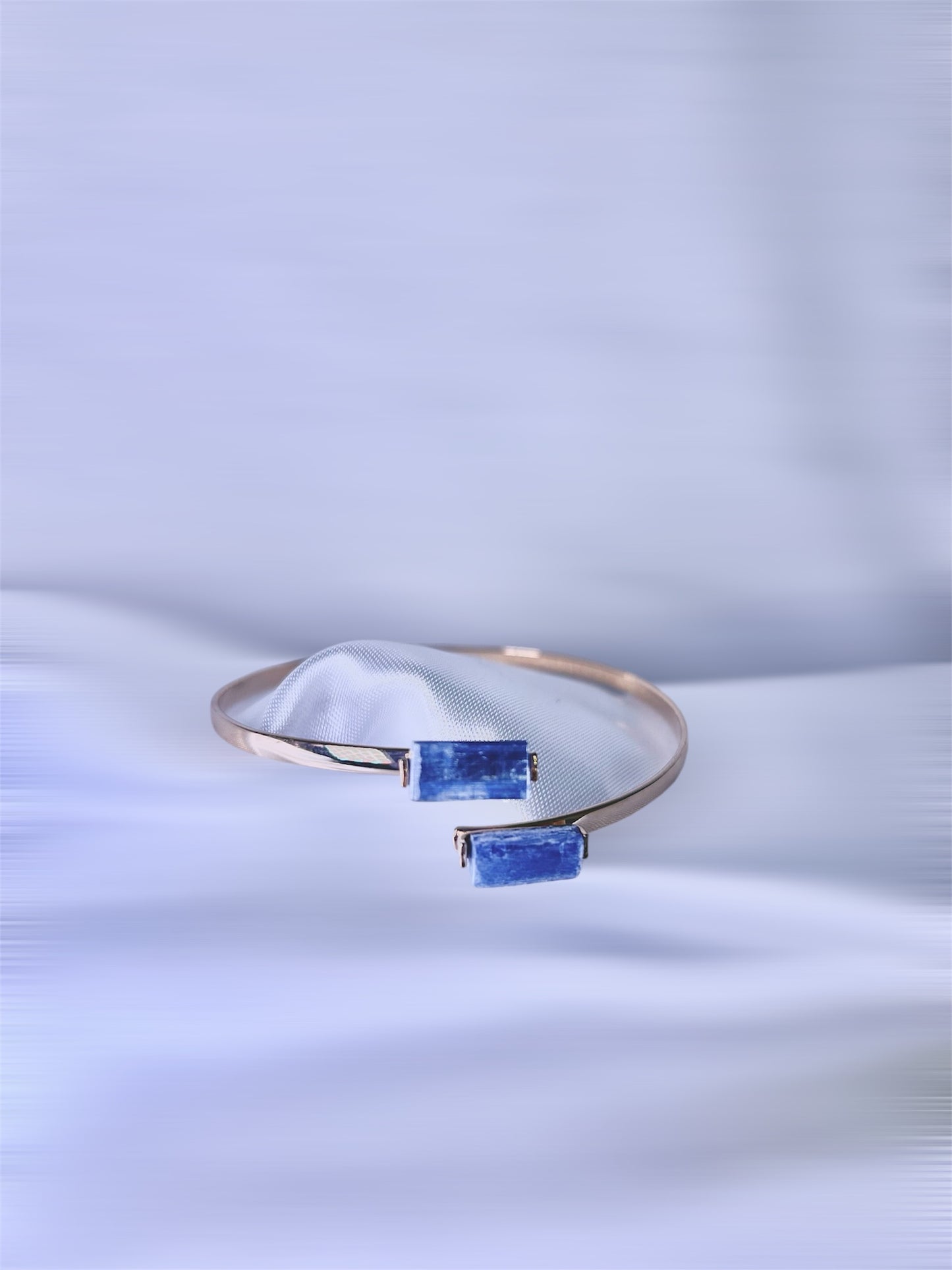 Golden bracelet amazonite or kyanite