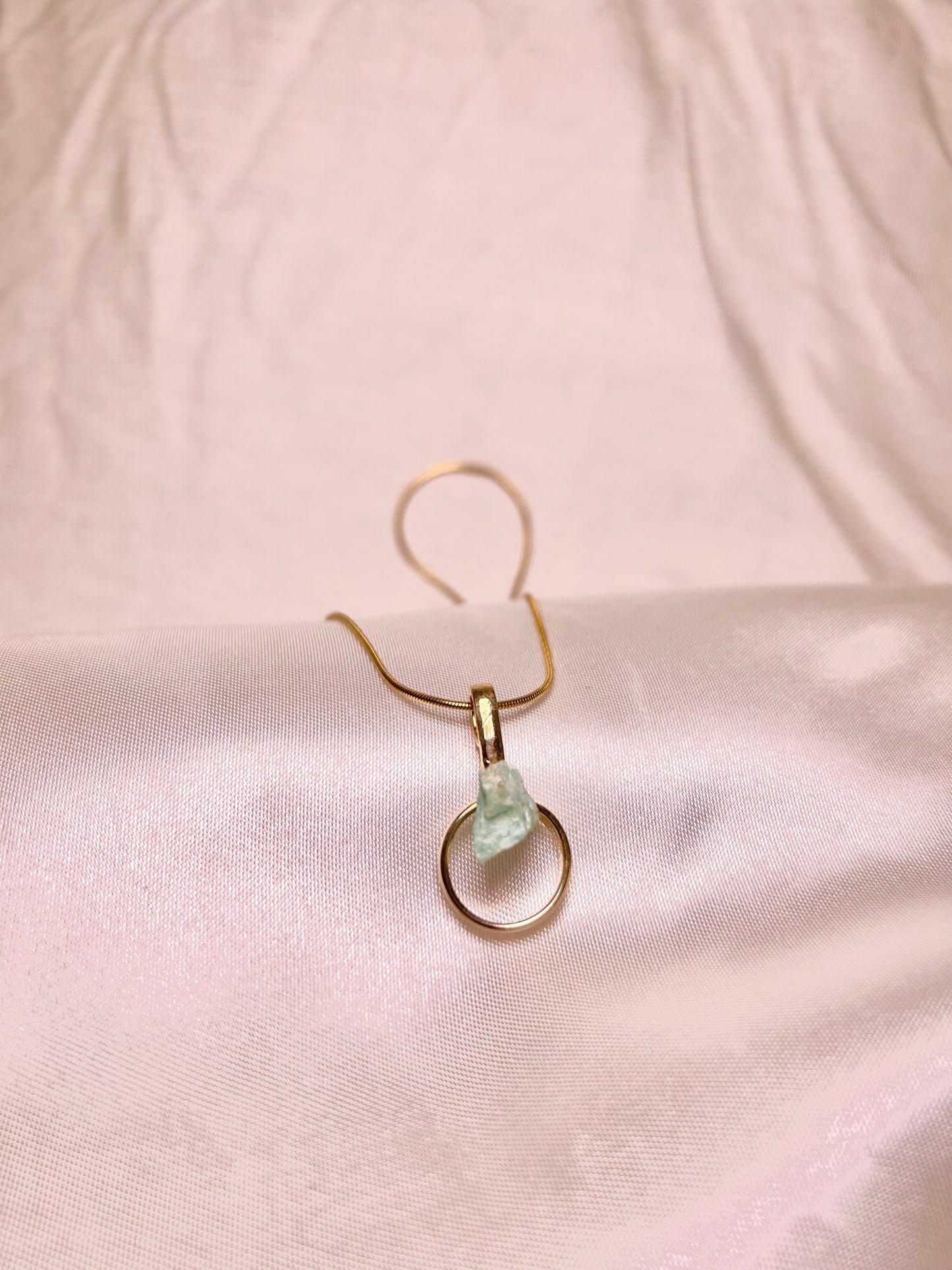 Amazonite pendant golden