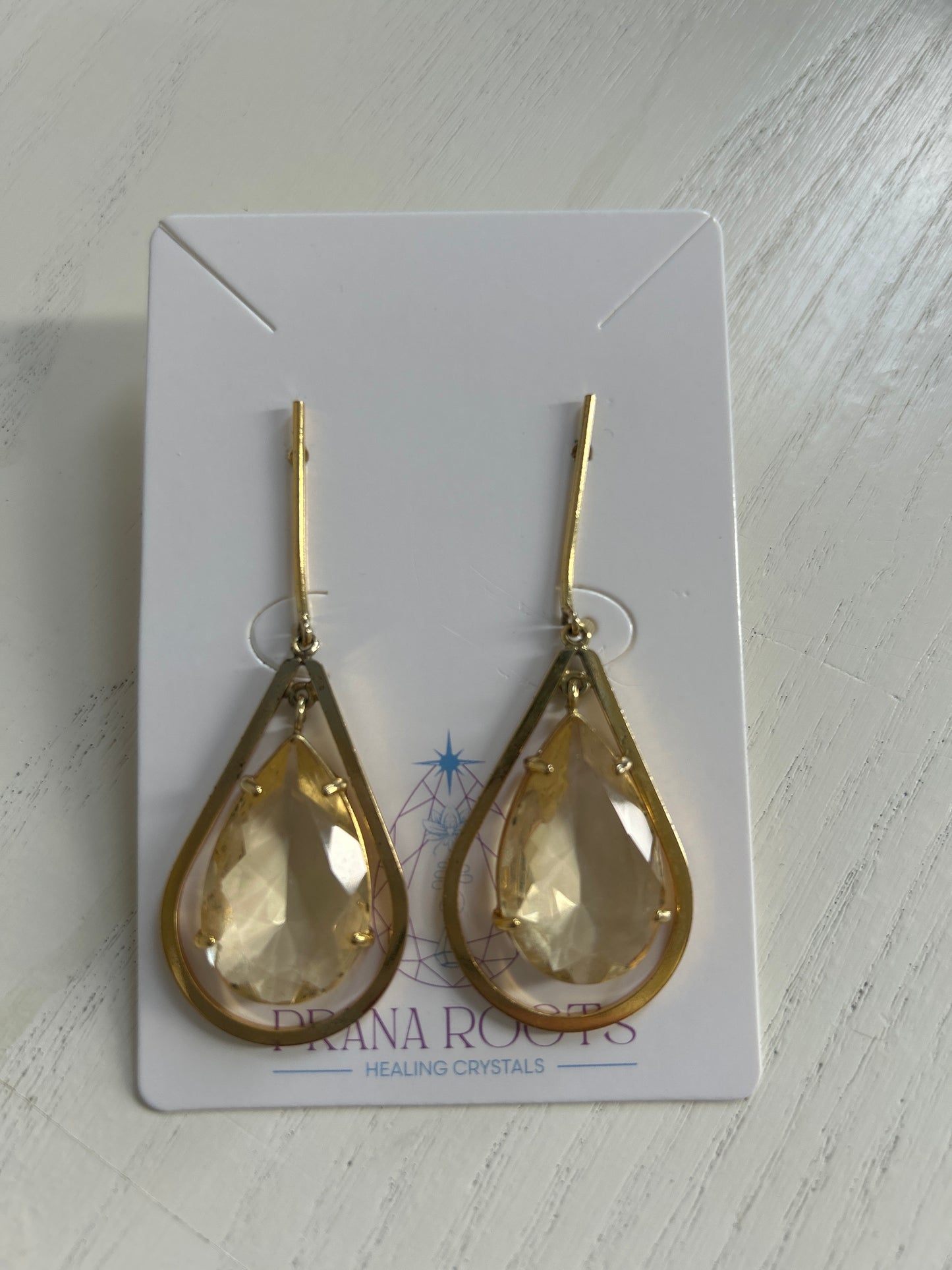 Citrine gold plated earring