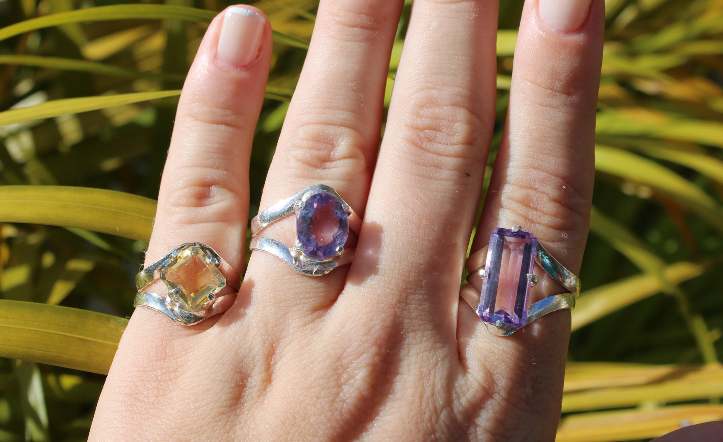 Citrine Square ring