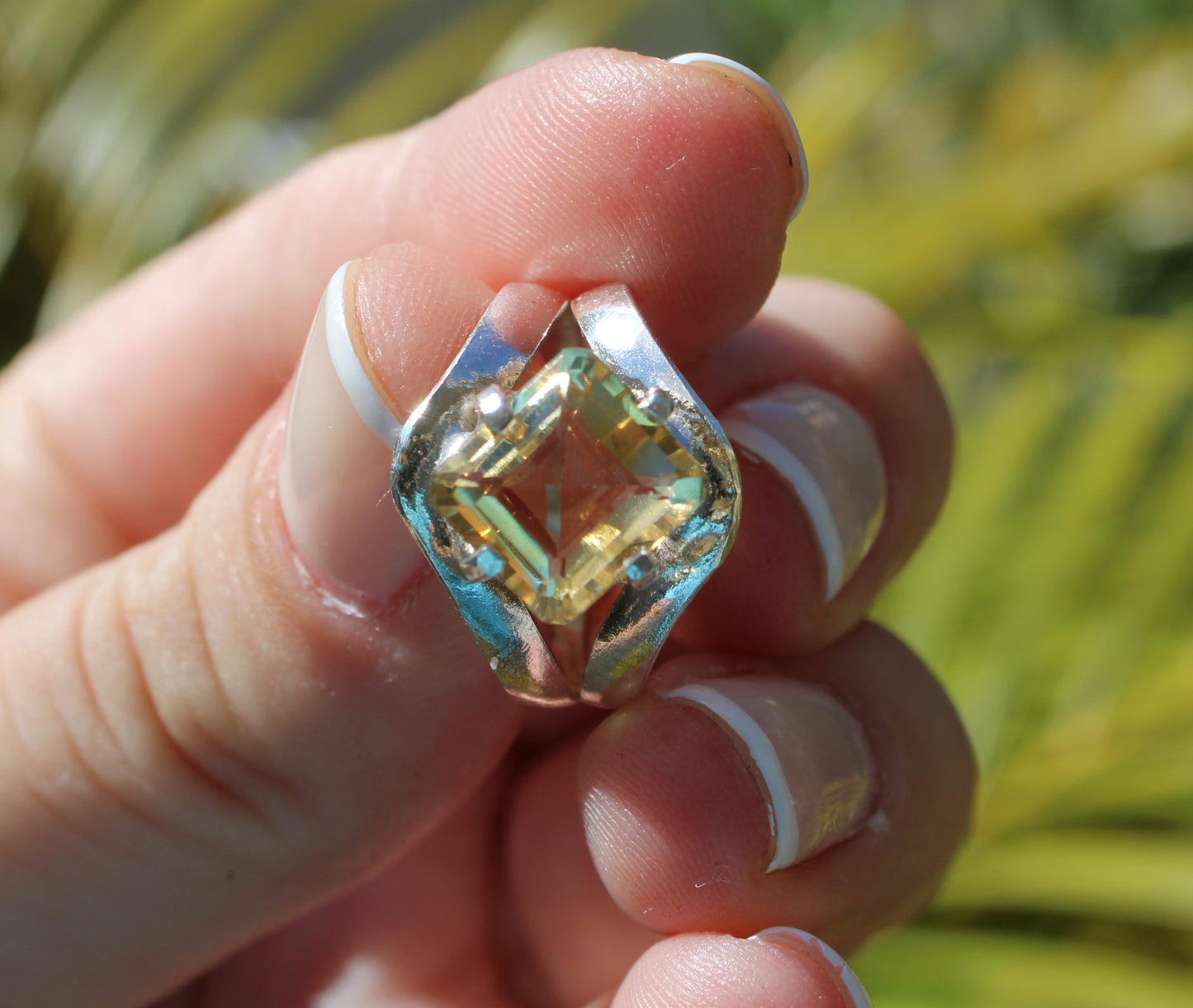 Citrine Square ring
