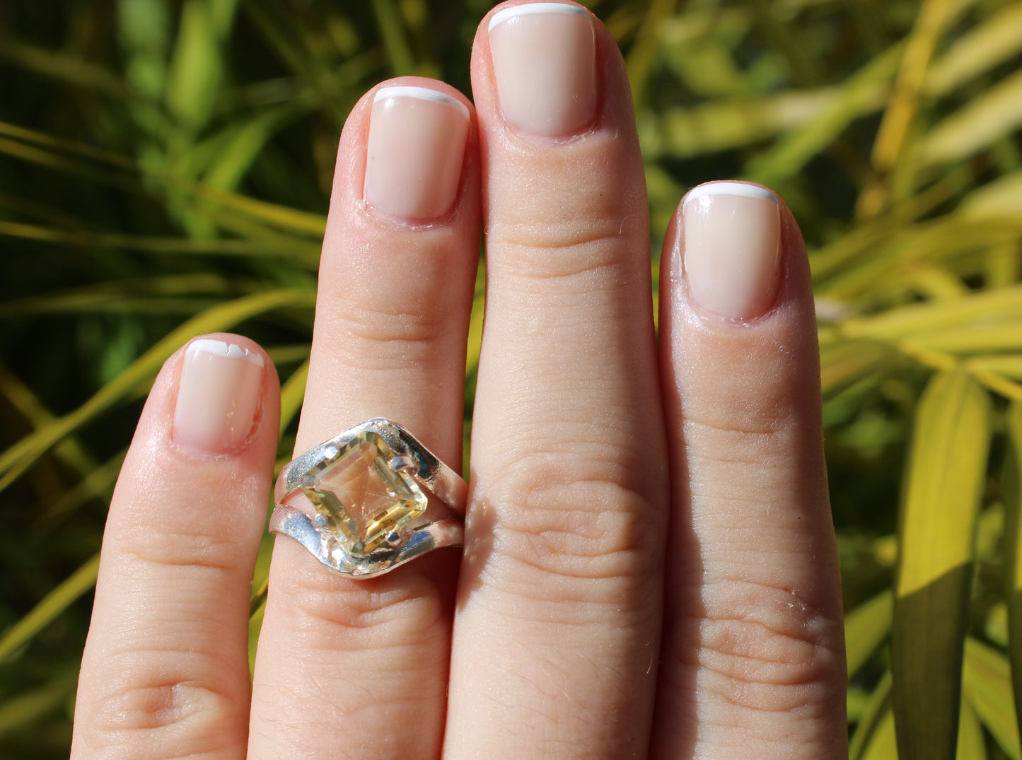 Citrine Square ring