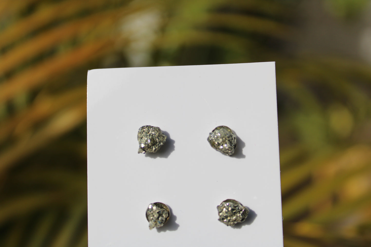 Pyrite stud earring