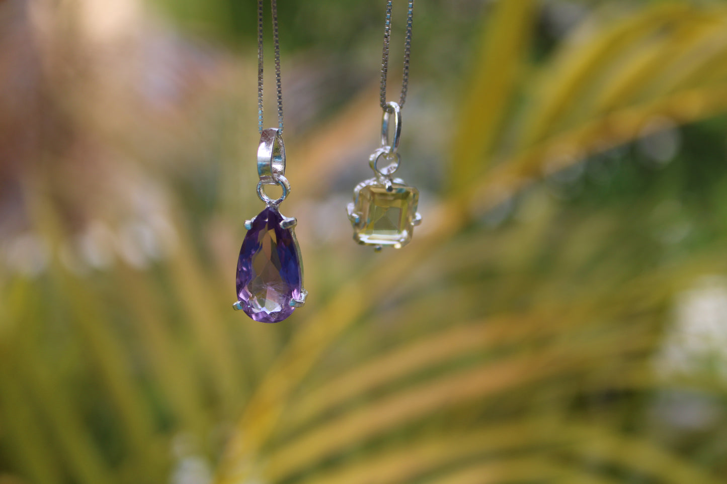 Amethyst pear-cut teardrop pendant