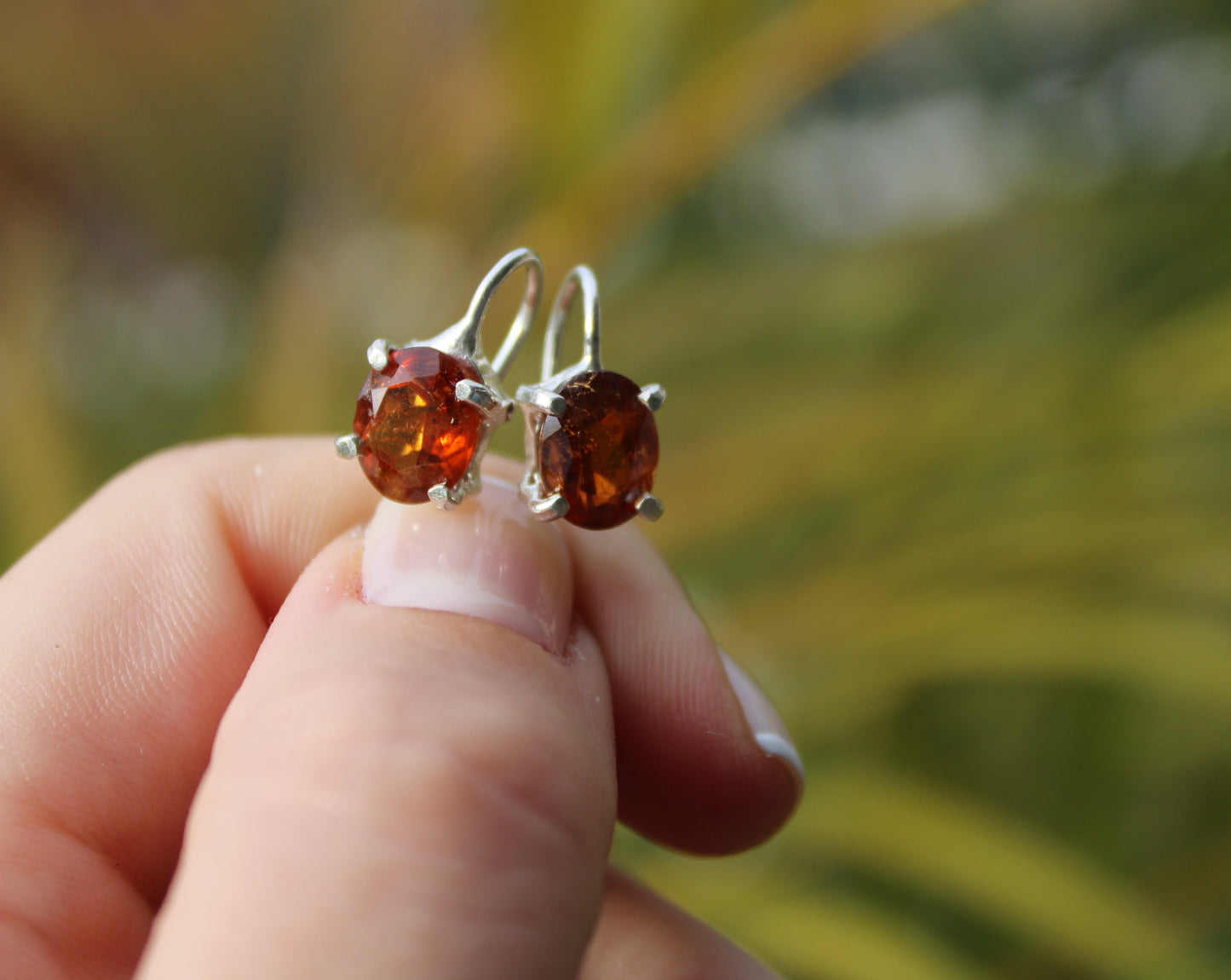 Garnet earring