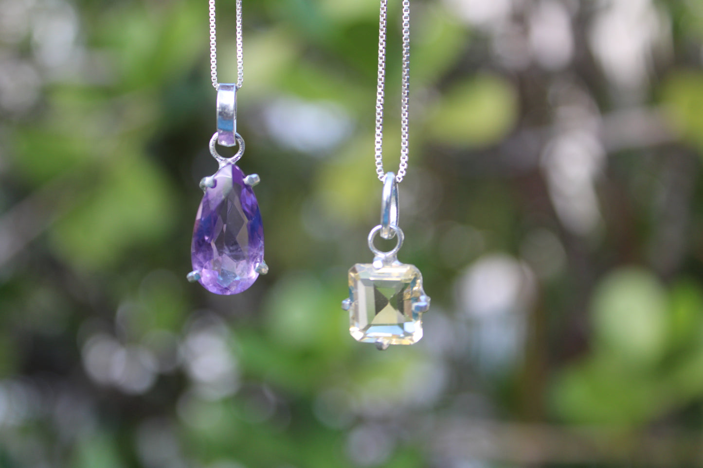 Amethyst pear-cut teardrop pendant