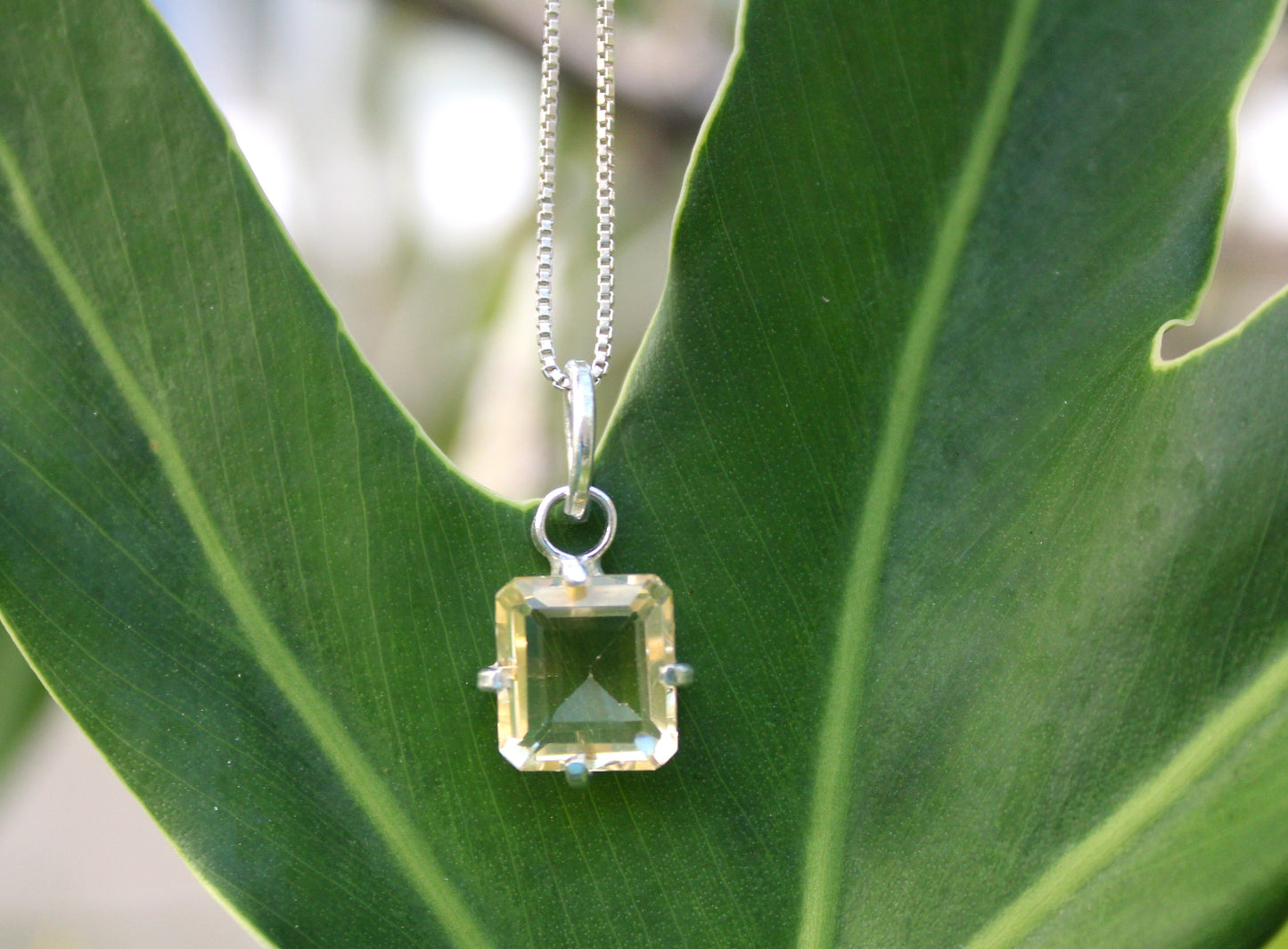 Citrine Square Radiant-cut Pendant