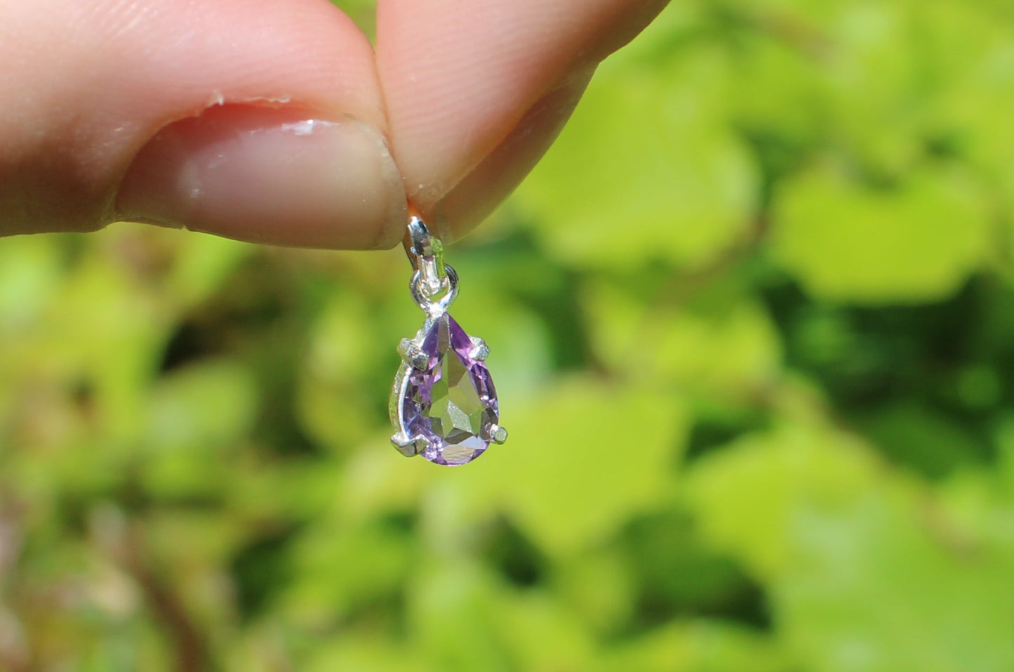 Pear-cut small pendant Amethyst