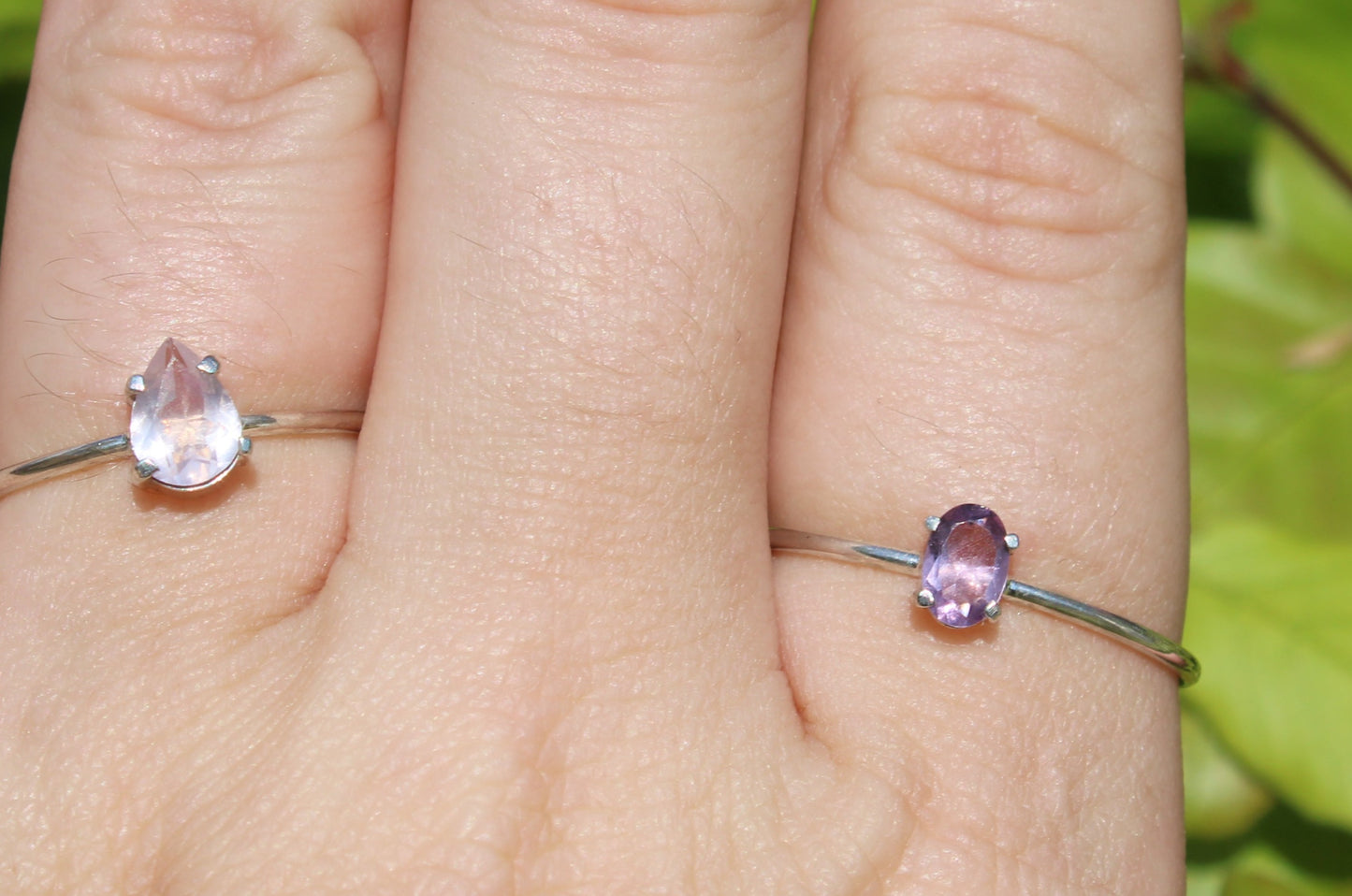 Ametyst Oval Adjustable Ring