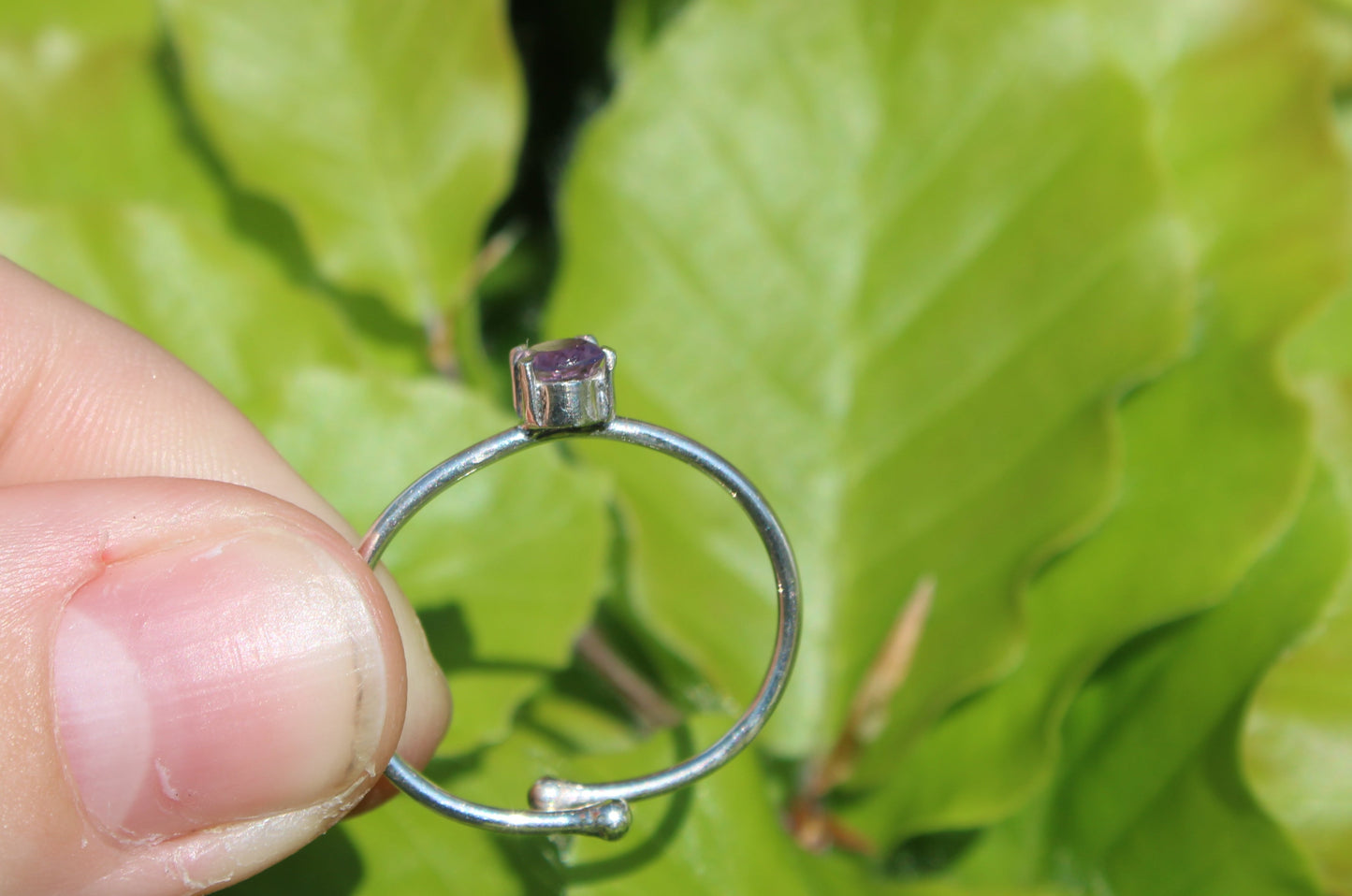 Ametyst Oval Adjustable Ring