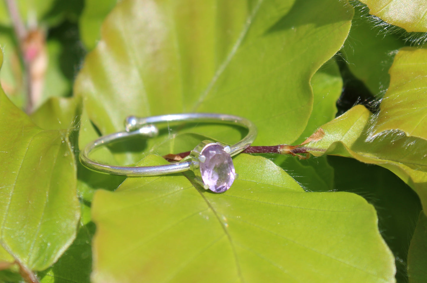 Ametyst Oval Adjustable Ring