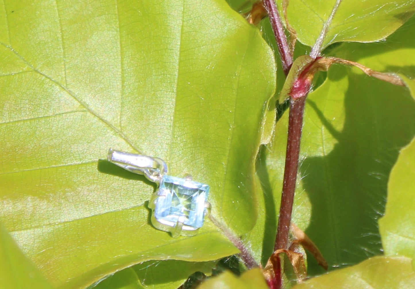 Aquamarine Squared Pendant