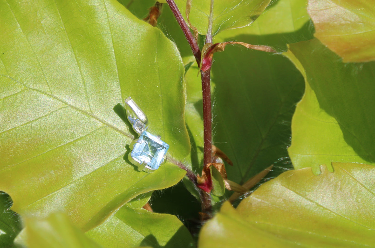 Aquamarine Squared Pendant