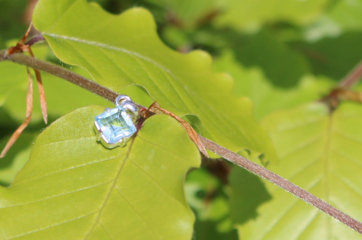 Aquamarine Squared Pendant