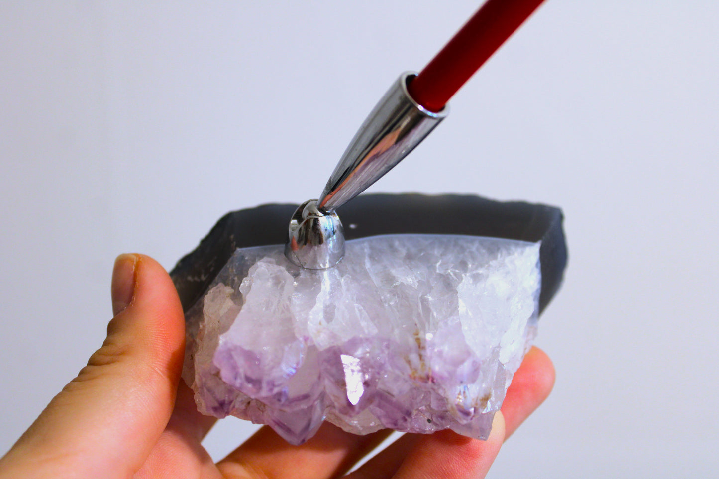 Pen holder amethyst geode