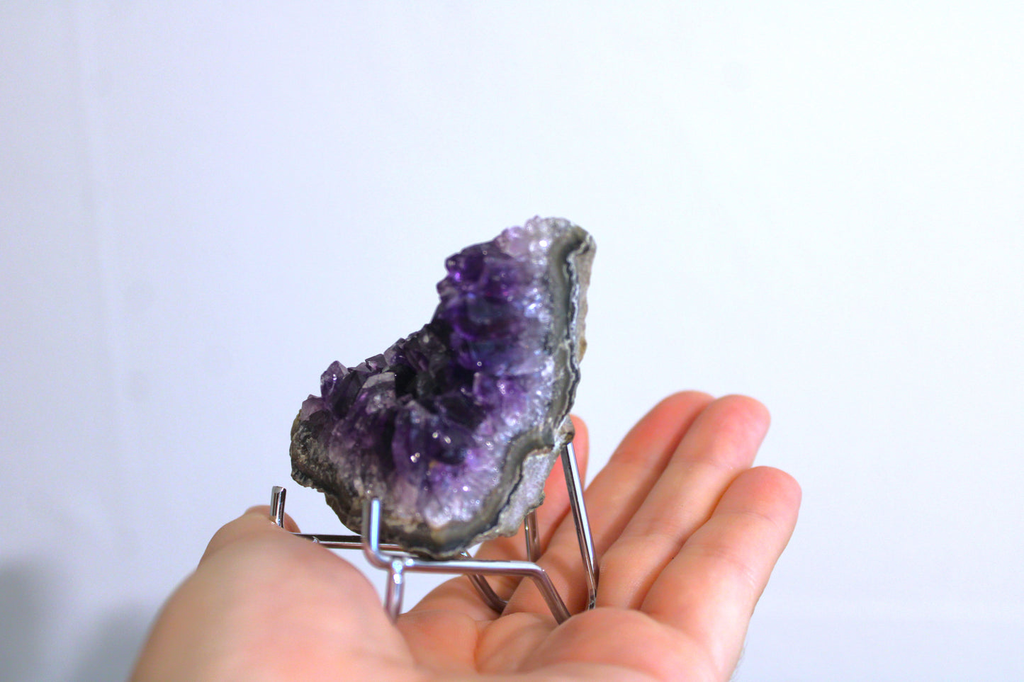 Raw geode with display Amethyst