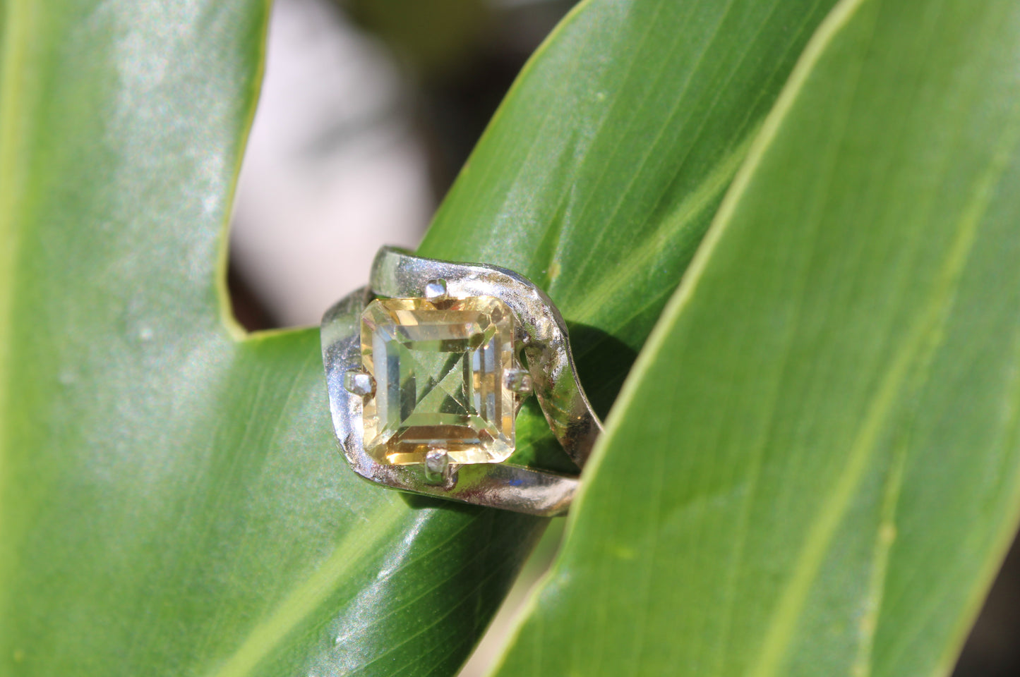 Citrine Square ring
