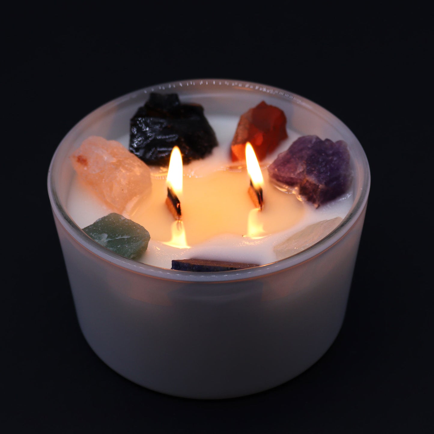 Seven Chakra Crystal Candle